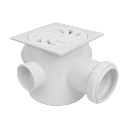 Caixa Sifonada Quadrada - 3 Entradas Nº63 - 100mm X 100mm X 50mm - Amanco