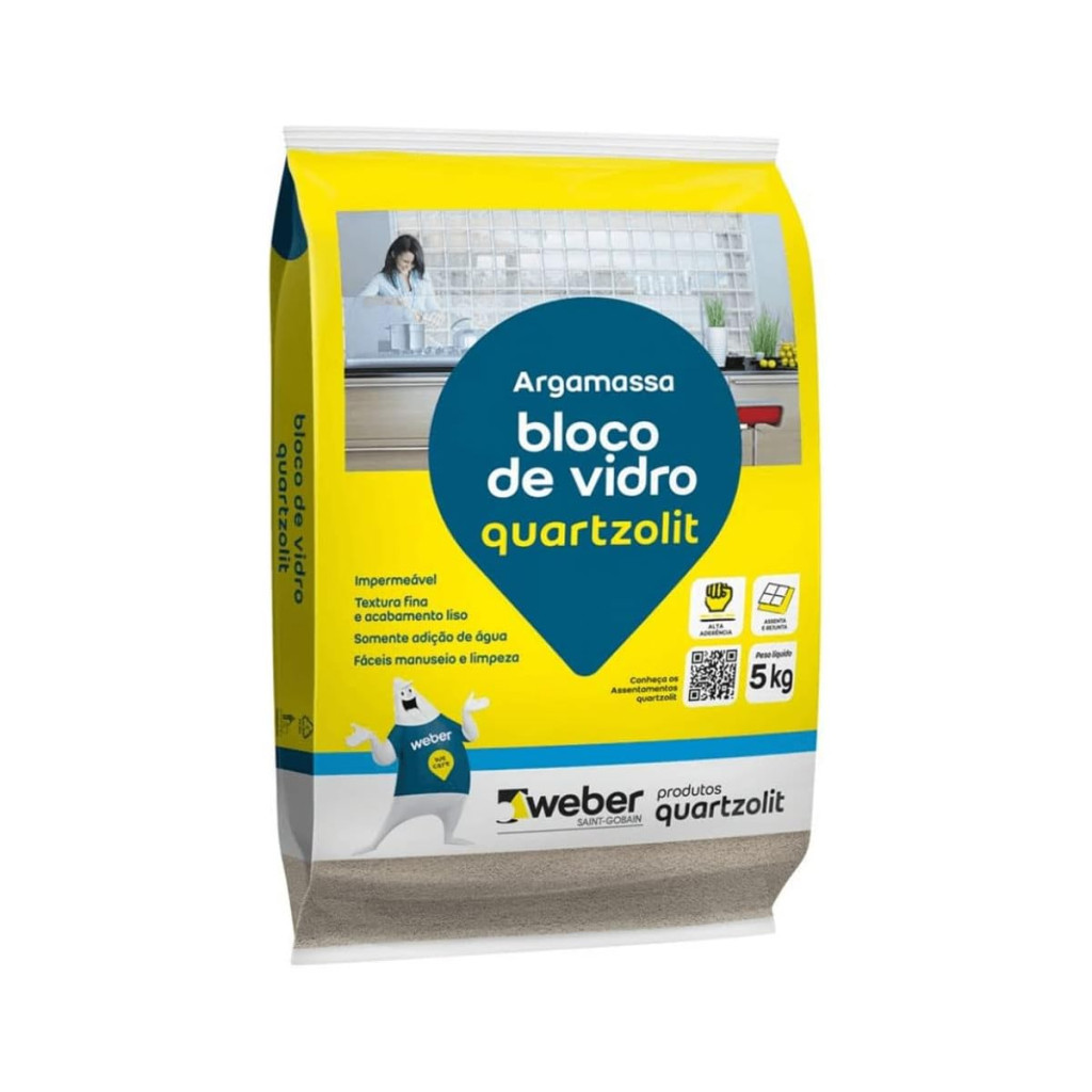 Argamassa Bloco de Vidro 5kg - Quartzolit