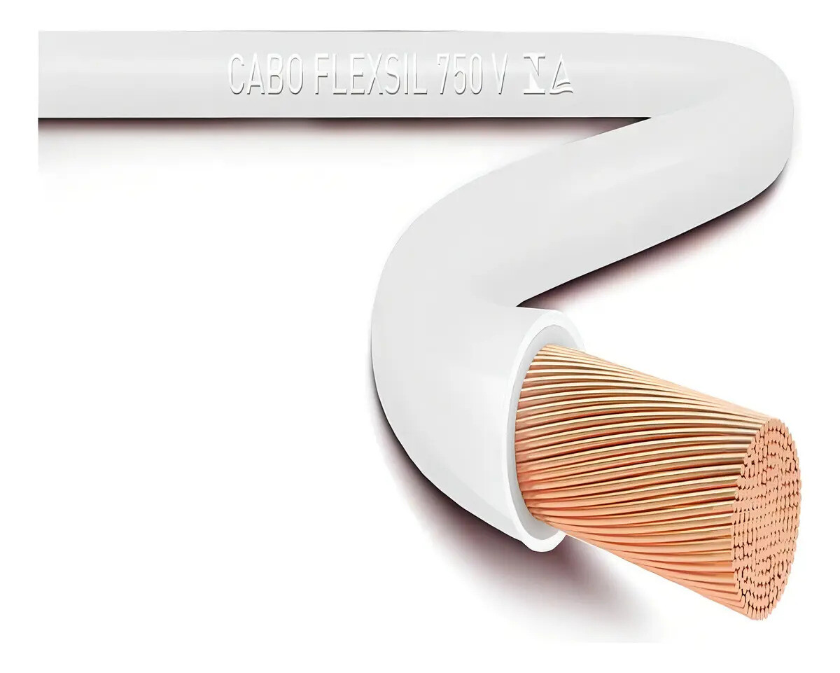 Cabo Flexível 6mm² com 25 metros 750V Branco - SIL