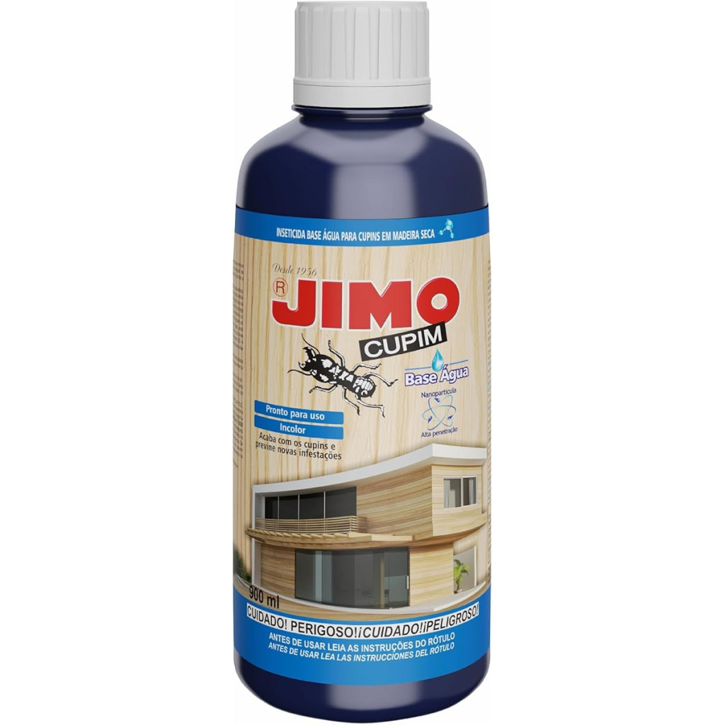 Jimo Cupim Base água Eficaz Contra Cupim e Brocas Tratamento Preventivo e Curativo da Madeira Seca em Ambientes Internos e Externos 900ml
