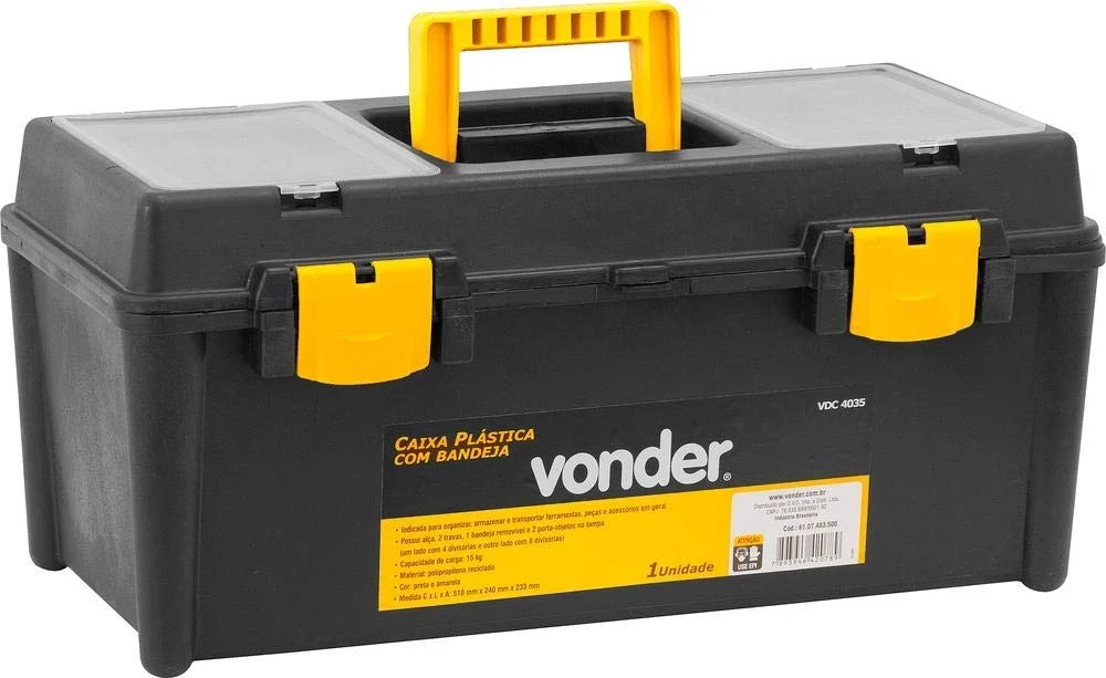 Caixa Plástica Vdc 4035, com 1 Bandeja, Vonder Vdo2569