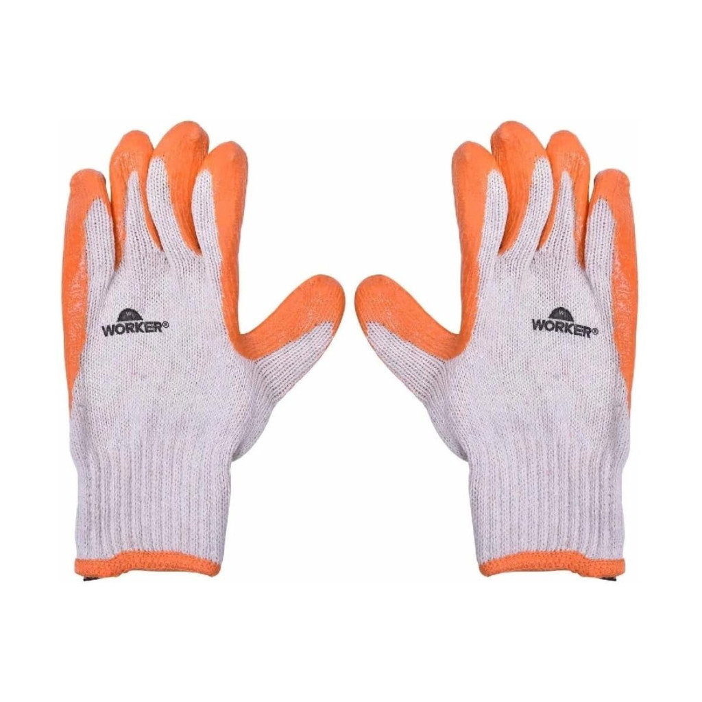 Luva de Malha Banhada em Latex Natural G Laranja Worker