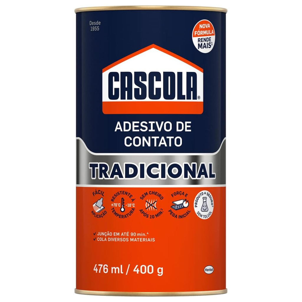 Cola Tradicional Sem Toluol, Branco, 400 G, Cascola, 1406655