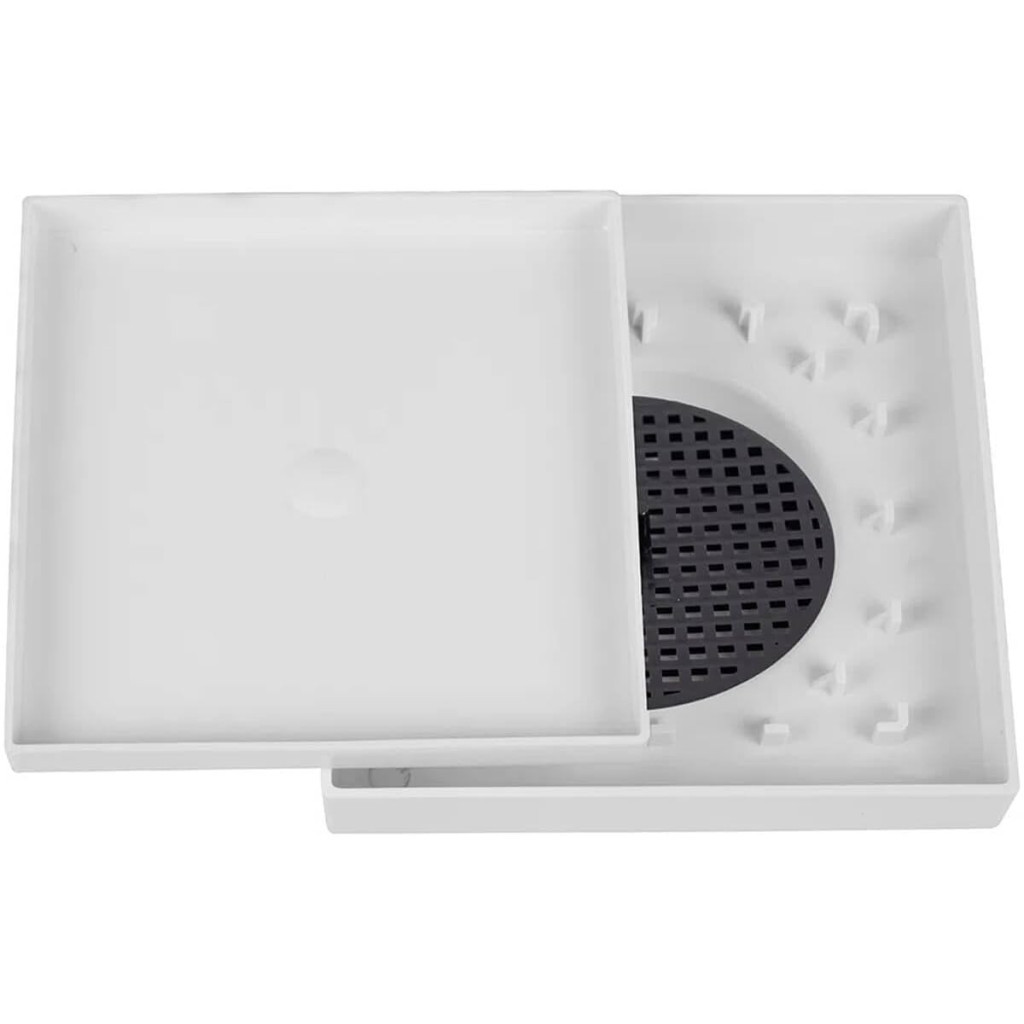 Ralo Oculto 15x15cm Astra Quadrado Branco Anti-inseto Invisível para Banheiro Invisível
