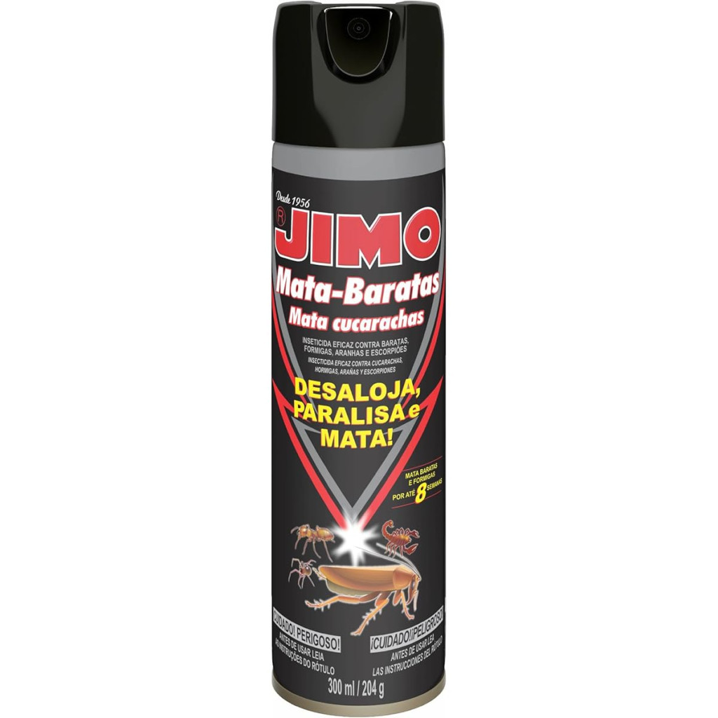 Jimo Mata Baratas Formigas Aranhas Escorpião Ação Até 8 Semanas Aerossol 300ml