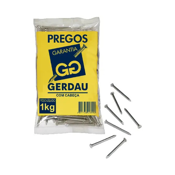 Prego com cabeça 26x84 - Gerdau 1kg