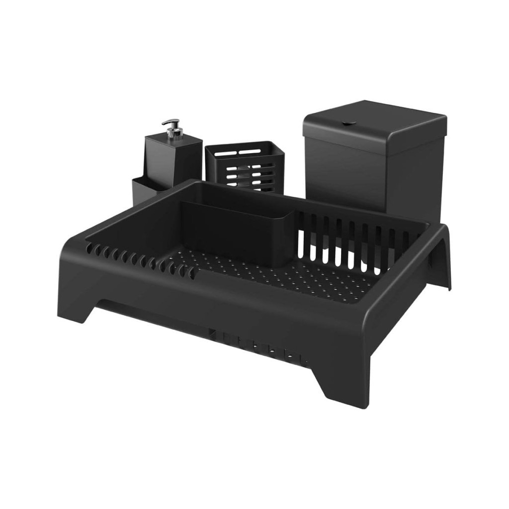 Kit Cozinha Smile, Escorredor de Louças, Dispenser, Porta Talher e Lixeira de Bancada, Stolf