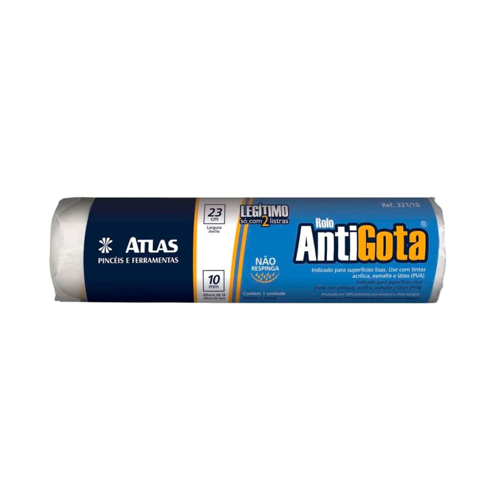 Atlas - Rolo Anti-gota Produzido em Poliamida de 23cm com Manta de 10mm de Altura