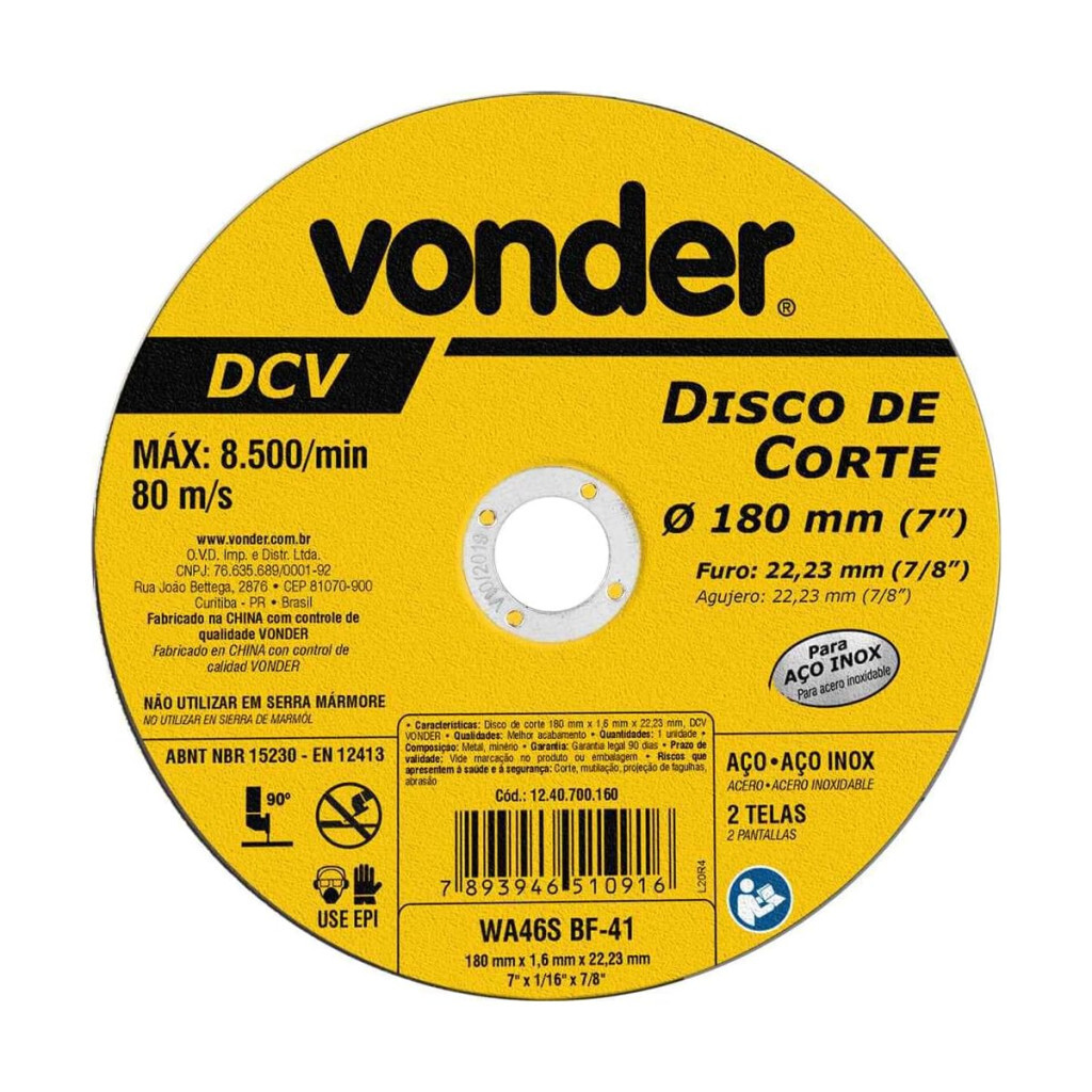 Disco de Corte Fino G 36 7 Pol.-vonder-1240700160