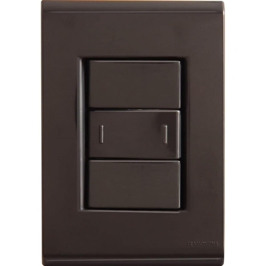 Conjunto 4x2 com 1 Interruptor Paralelo 10 a 250 V Tramontina Liz Grafite Tramontina