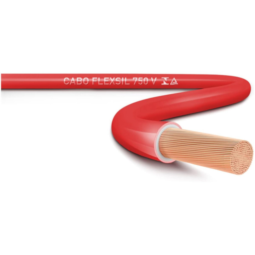 Cabo Flexível Flexsil 750v 10,00mm 100m Vermelho