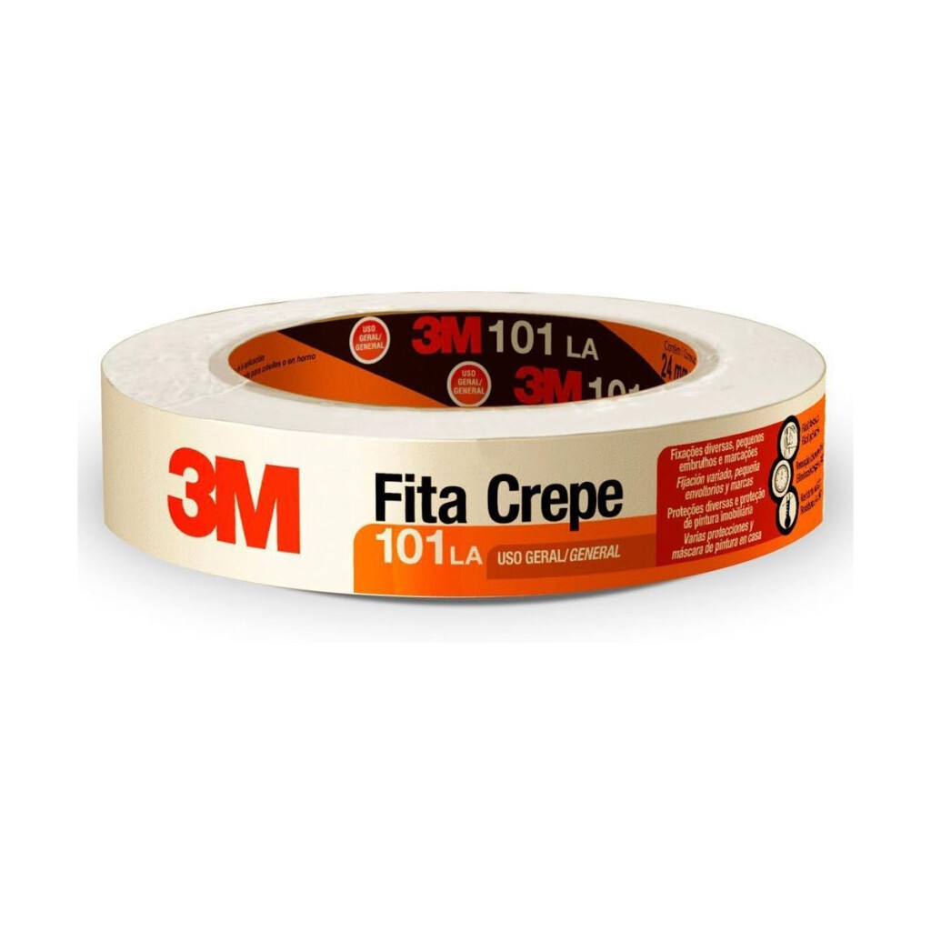 Fita Crepe 3m 101la 24 Mm X 50 M - 5 Unidades