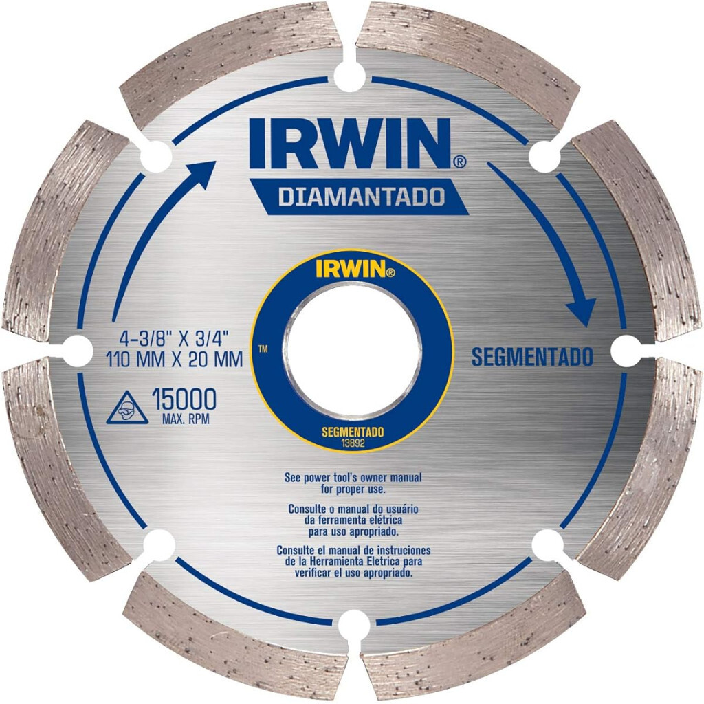 Irwin Disco Diamantado Segmentado 110 X 20mm, Ferramenta Ideal para Azulejistas, Modelo Iw13892