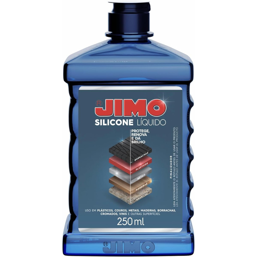 Jimo Silicone Líquido Protege Renova Lubrifica Super Brilho Por Mais Tempo no Carro e Casa 250ml