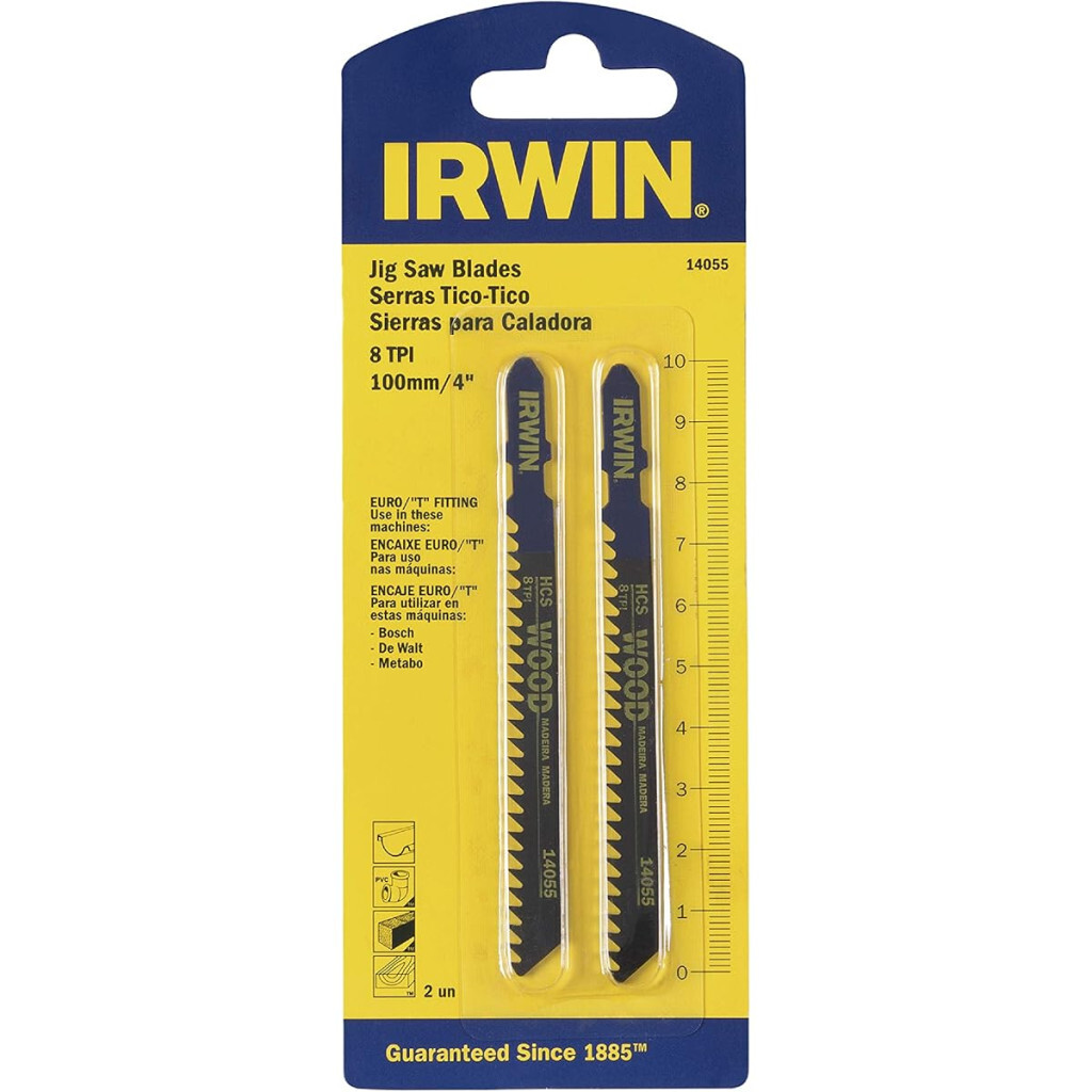 Lâmina de Serra Tico Tico para Madeira Encaixe T20 Dentes 75mm com 2 Peças - Irwin