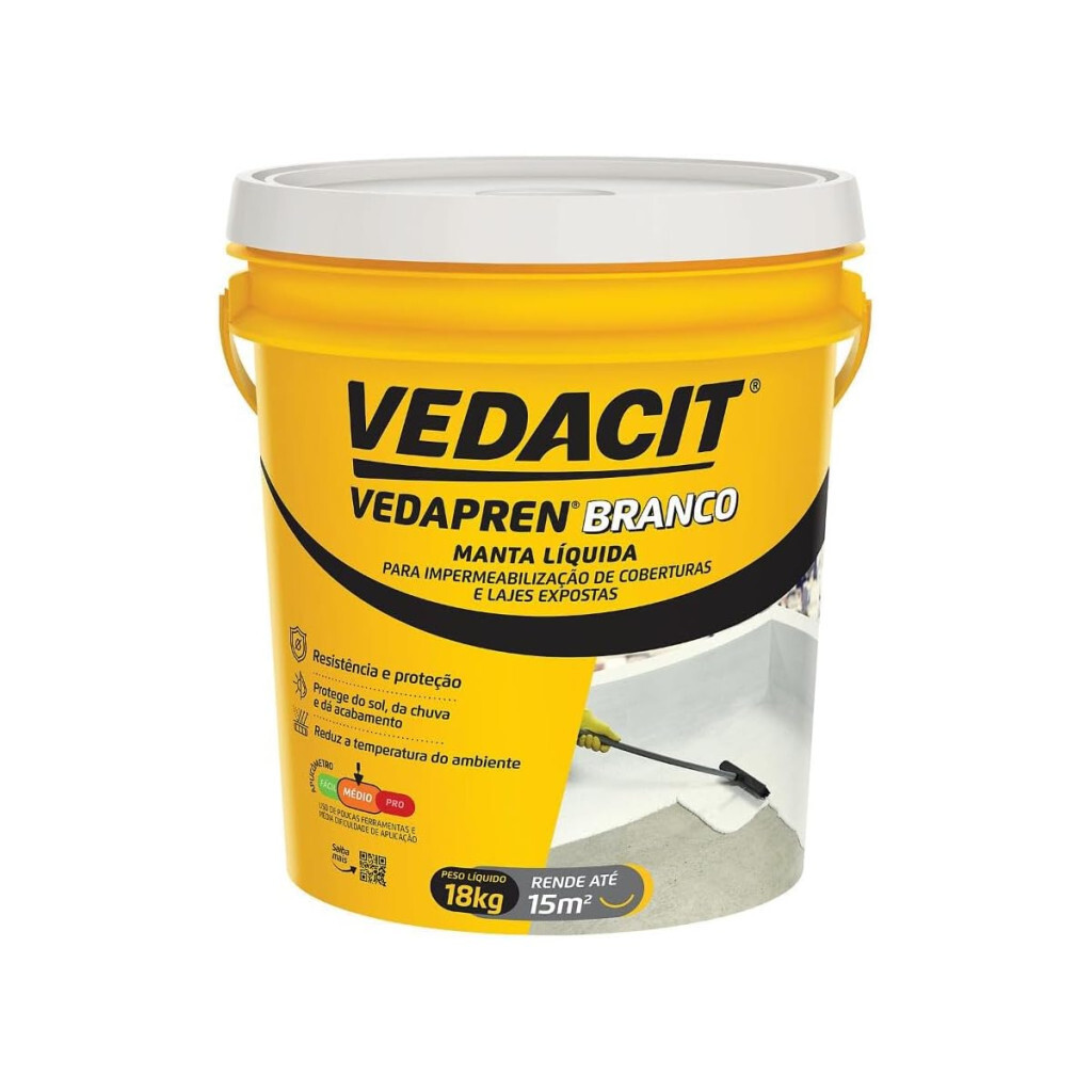Manta Líquida Vedapren, Branco, 18 L, Vedacit