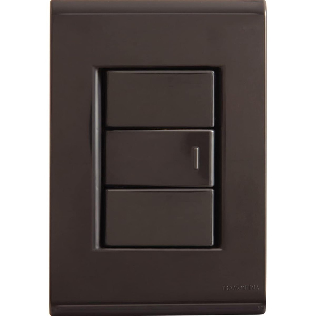 Conjunto 4x2 com 1 Interruptor Simples 10 a 250 V Tramontina Liz Grafite Tramontina