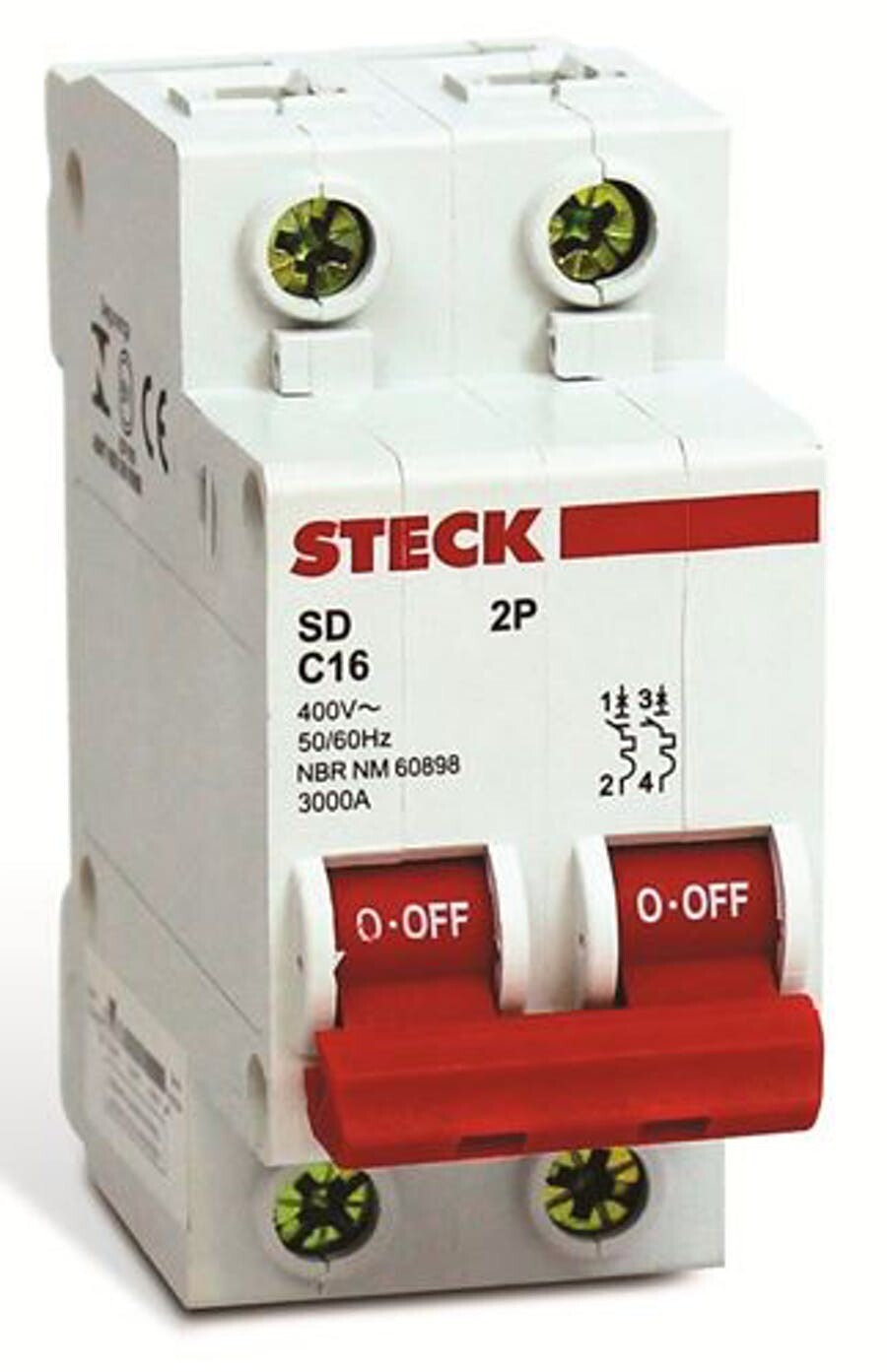 Disjuntor Bipolar Curva C 3ka 63 a - Steck