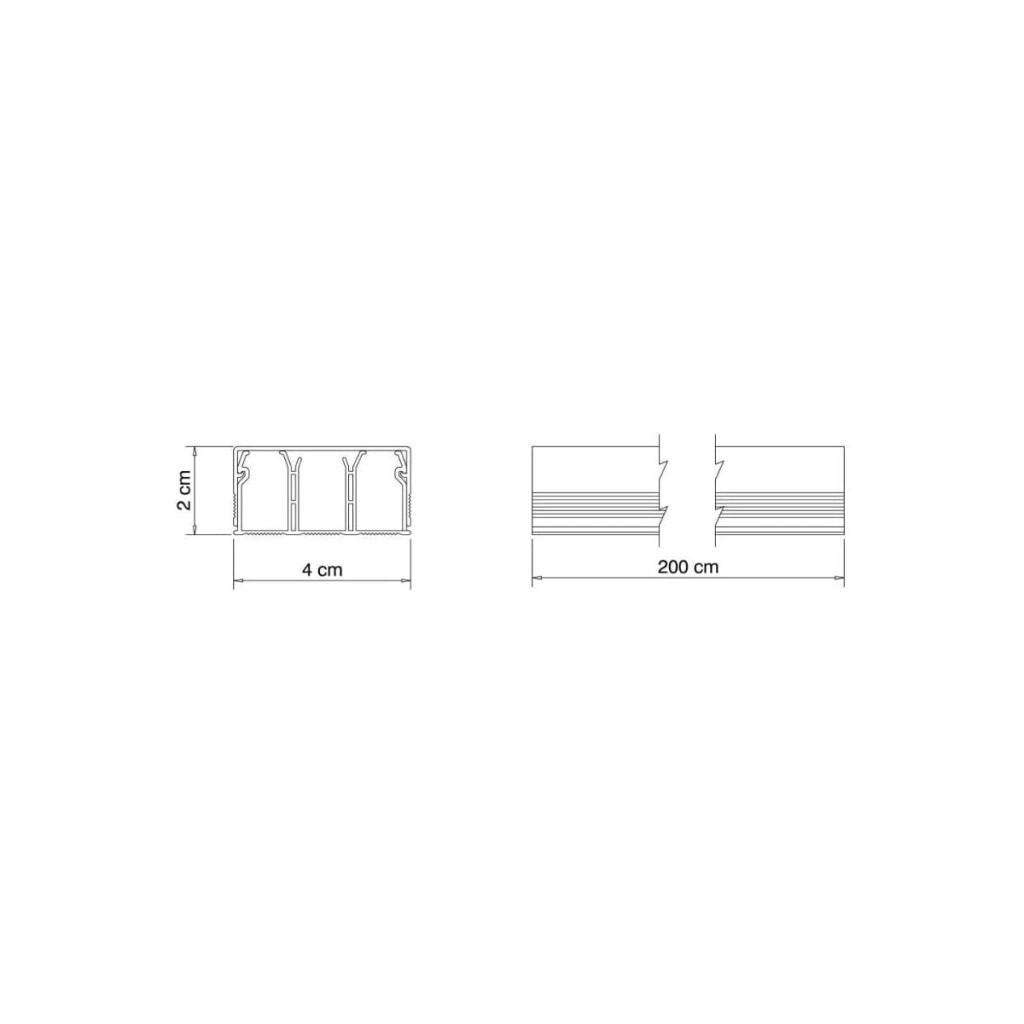 Canaleta 40x20x2000 C Divisoria e C Fita Produzida em Termopl Branco C Fita Tramontina