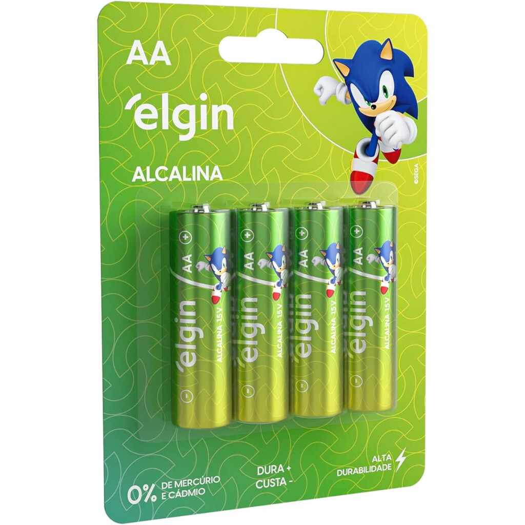 Kit Pilhas Alcalinas com 4x Aa Elgin, Elgin, Baterias