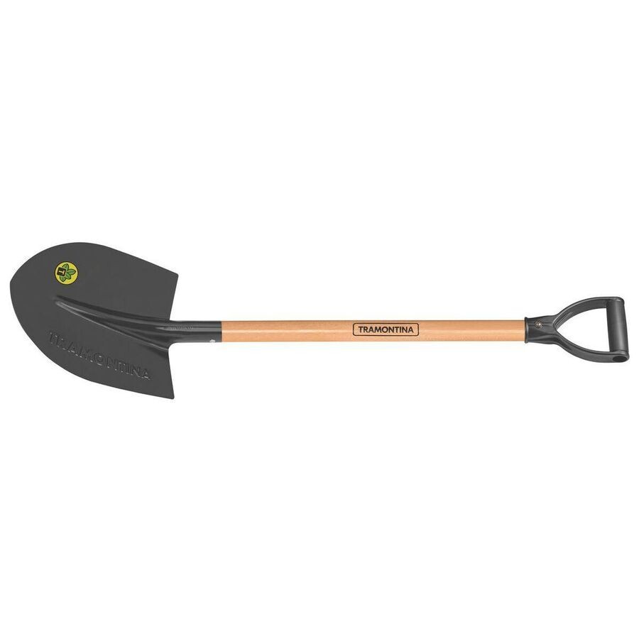 Pá Frankfurt 454/00 em Aço com Cabo de Madeira 71 Cm com Empunhadura Plástica Reta Ergonômica - Tramontina