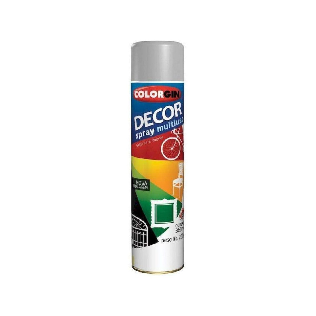 Tinta Spray Colorgin Decor Multiuso Alumínio 500 250g