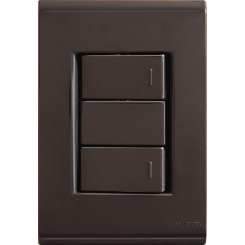 Conjunto 4x2 com 2 Interruptores Simples 10 a 250 V Tramontina Liz Grafite Tramontina