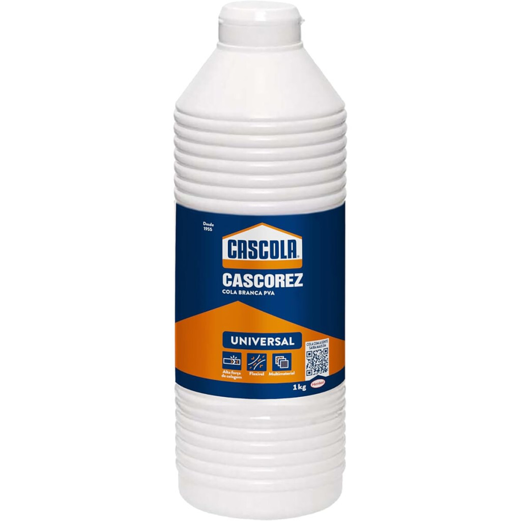 Cascola Cascorez Universal, Cola Branca Extra Forte de Fácil Aplicação, Cola de Pva com Secagem Transparente, Cascorez Universal para Colagens de Alto Desempenho, 1x1kg