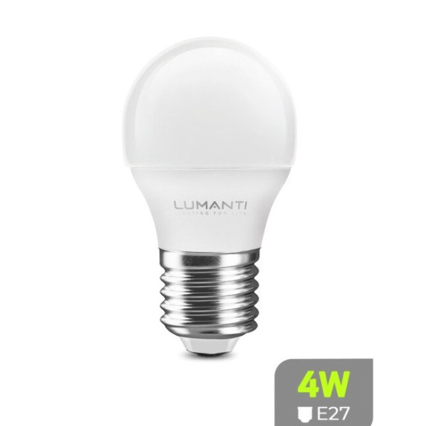 Lampada Led Bolinha Leitosa Lumanti G45 4w 2400k E27 Ambar