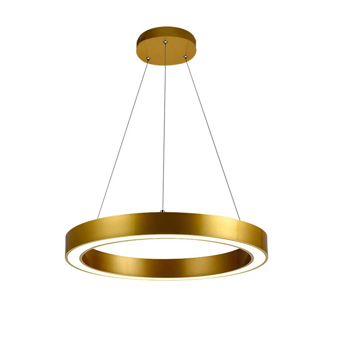 Querolustre Pendente Viv5056 1 Anel 45w 3000k Dourado**