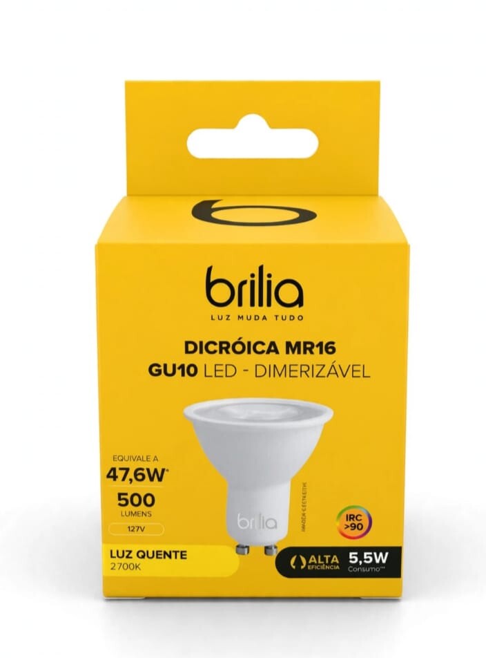 Lampada Led 5.5w Mr16 Brilia 127v 2700k 316805 Dimerizavel