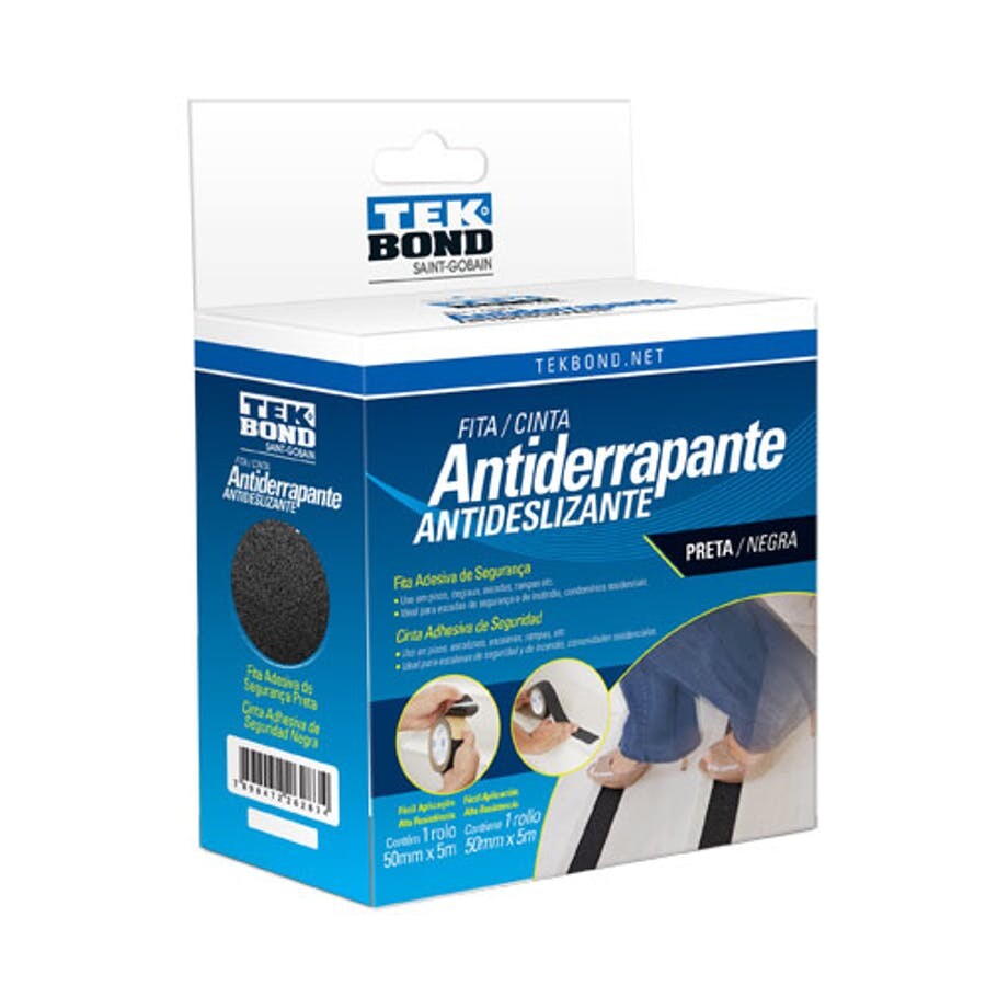 Fita Antiderrapante Preta 50mm X 5m Tekbond - Tekbond