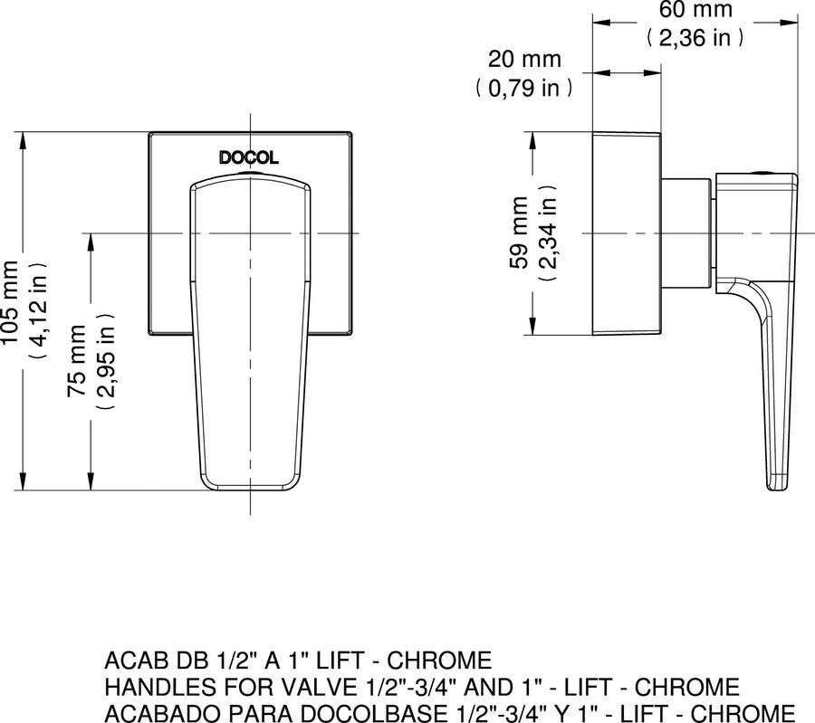 Acabamento para Registro Docolbase Lift 1/2", 3/4" e 1"