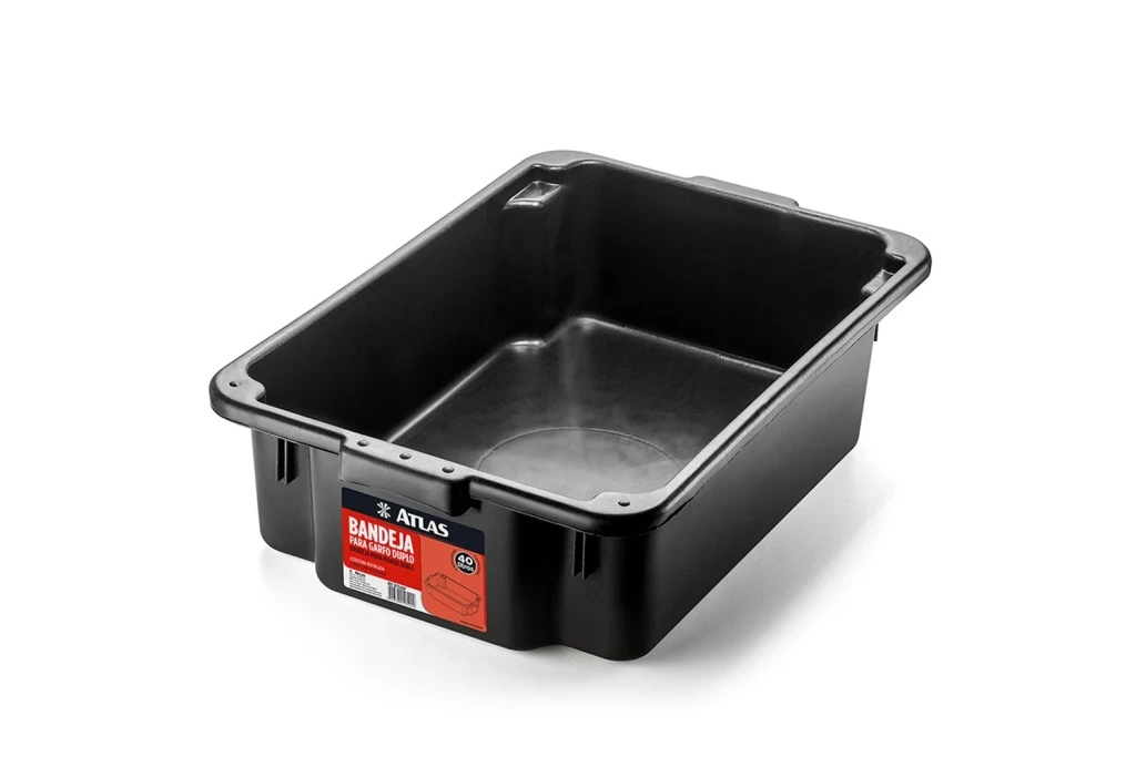 Bandeja de Pintura para Garfo Duplo 40 Litros Preta