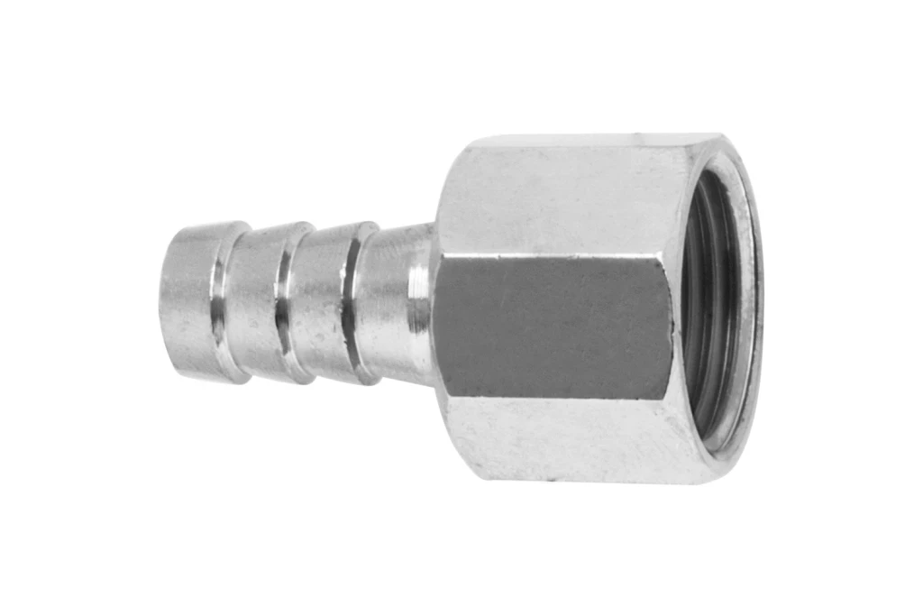 Adaptador Reto para Instalação de Gás Fêmea 1/2''x3/8'' Niquelado