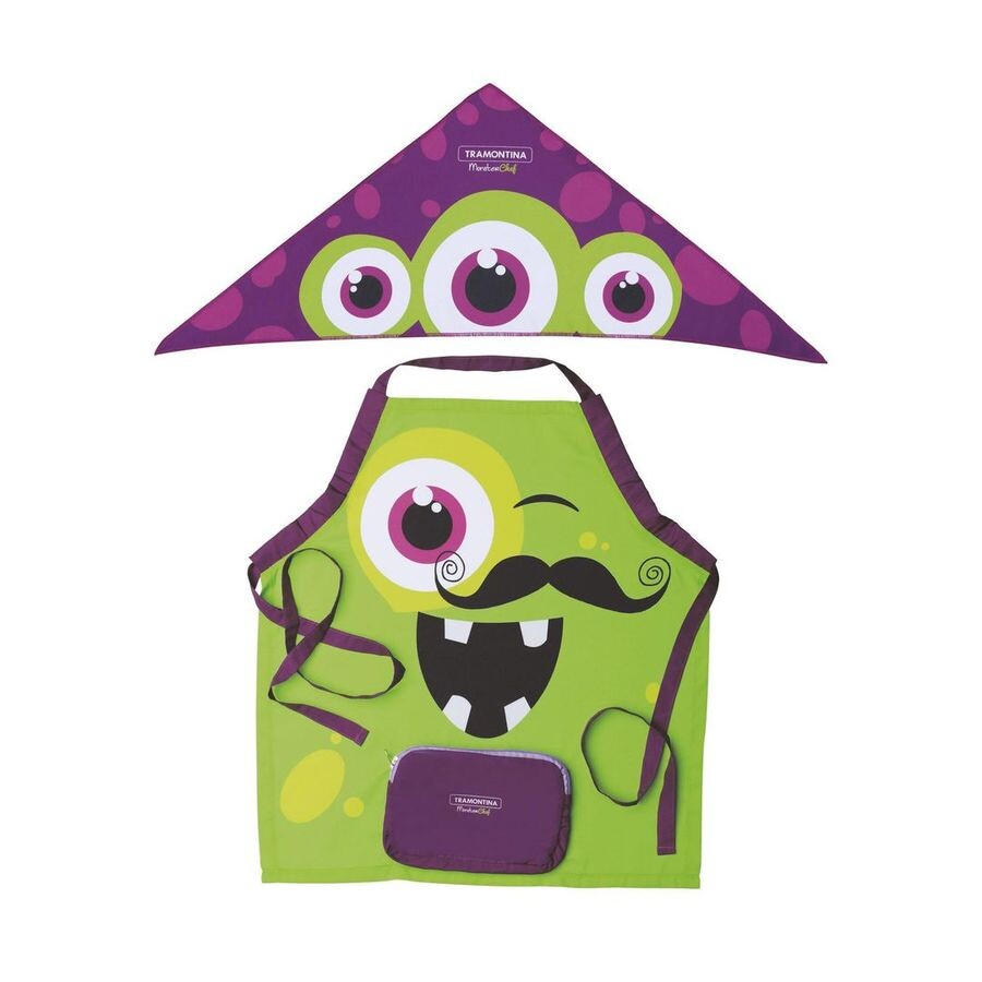Avental e Bandana Infantil Monsterchef em Microfibra e Algodão - Tramontina