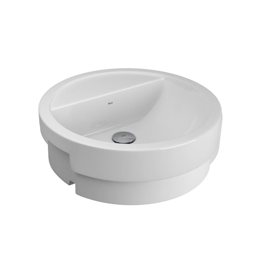 Cuba de Semi-encaixe Cilíndrica com Mesa Branco 455 X 455 X 160mm