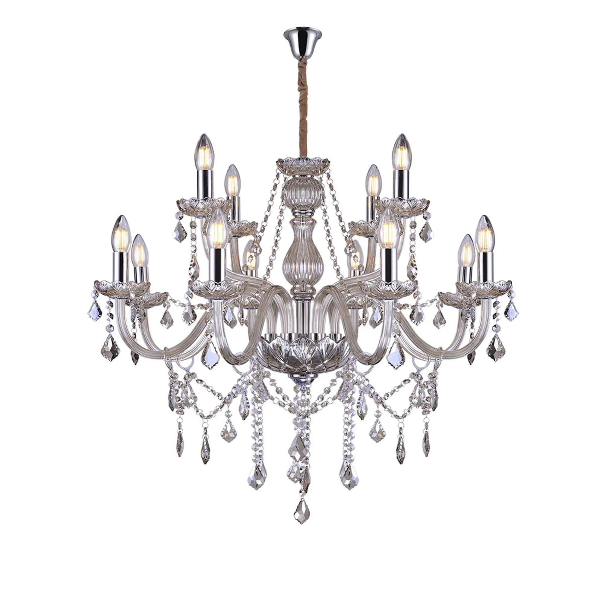 Lustre de Cristal Taschibra Glam Conhaque 12xe14