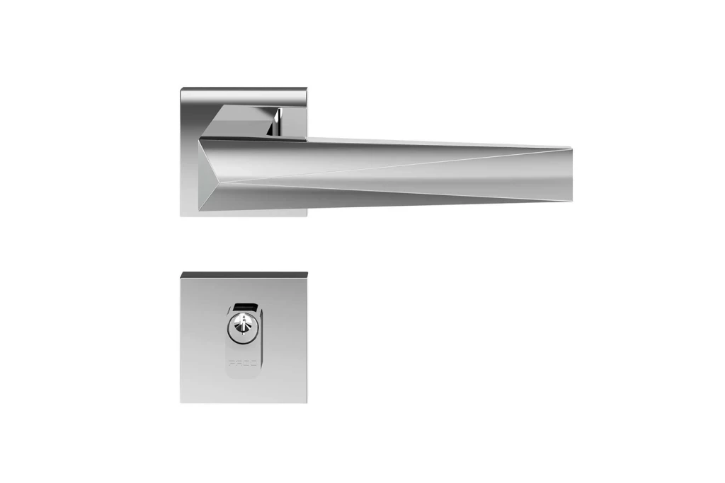 Fechadura Externa em Zamac Ascot Ascot Roseta Quadrada Cromada