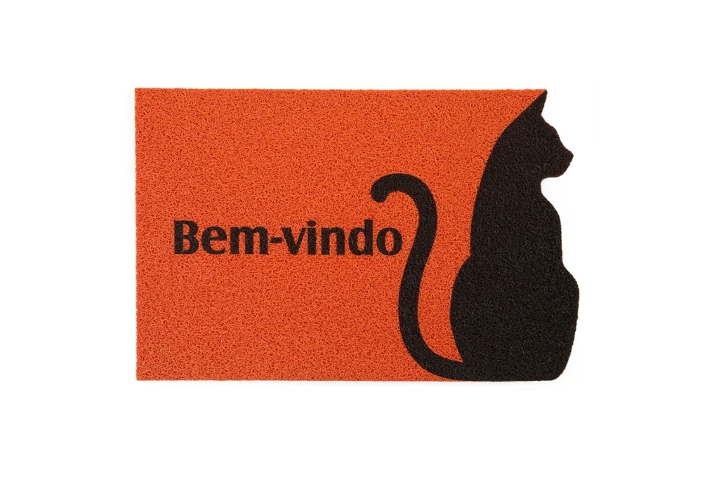 Capacho Vinil Pet Silhueta Gato 40x60cm