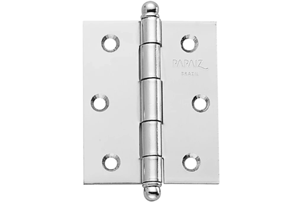 Dobradiça para Porta Sem Anel 3.1/2''x3 Cromada