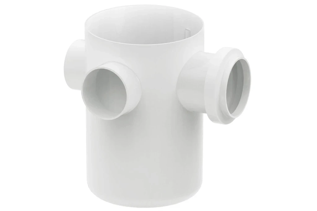 Corpo para Caixa Sifonada com 3 Entradas 100x150x50mm Branco