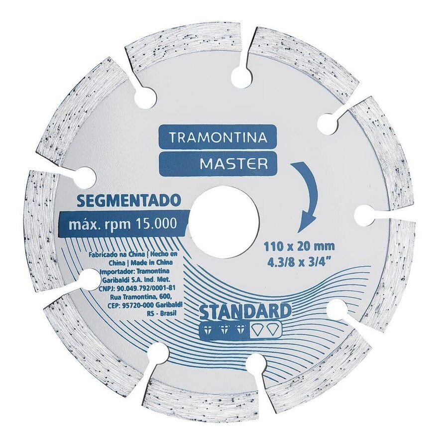 Disco de Corte Diamantado Segmentado 4.3/8" Standard - Tramontina