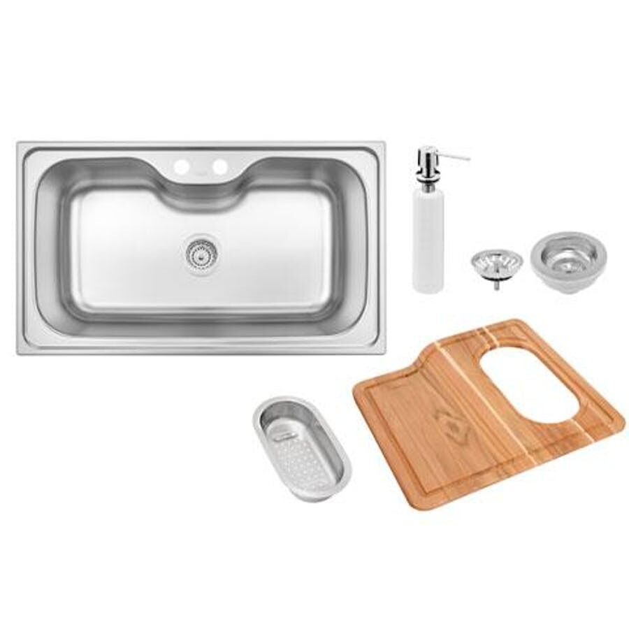 Cuba com Acessórios para Cozinha Morgana Maxi de Sobrepor 86x50cm Acetinada