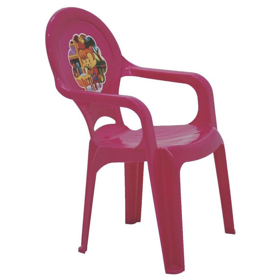 Cadeira Infantil Catty em Polipropileno Rosa Adesivado
