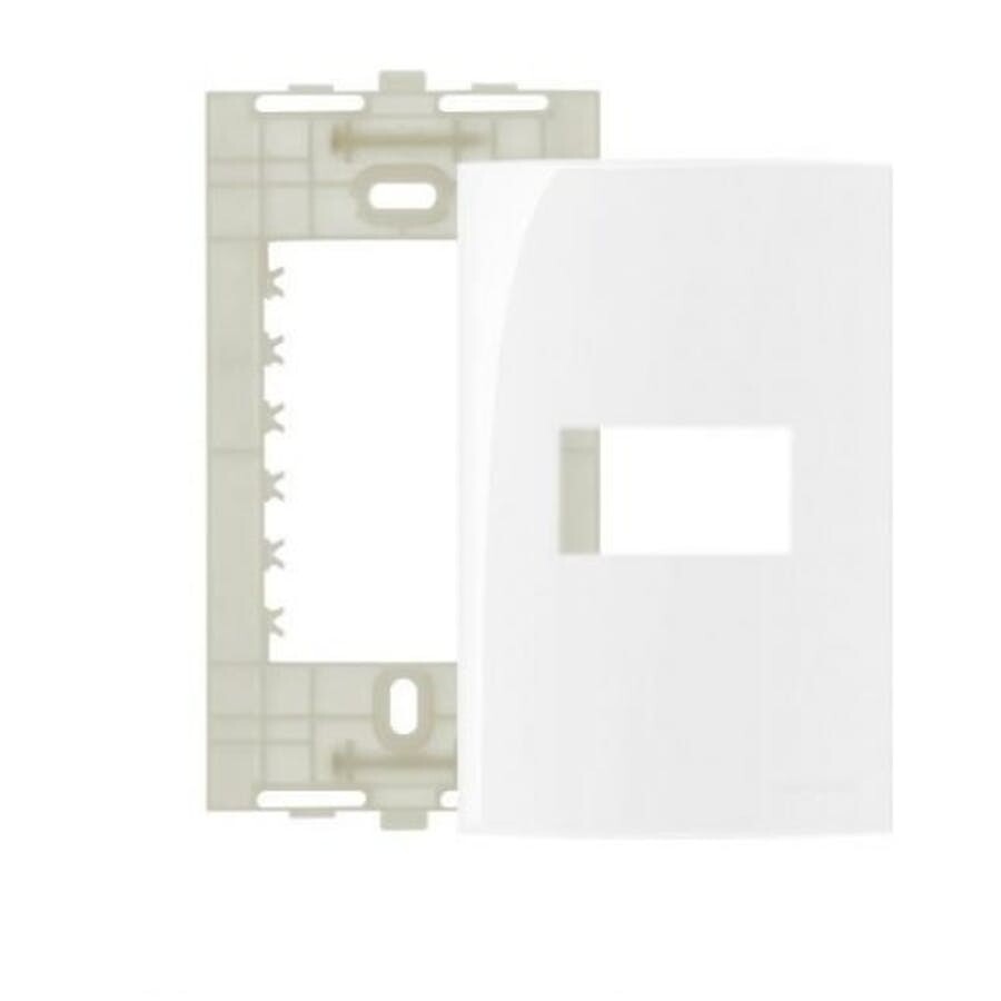 Placa com Suporte 1 Posto Horizontal 4 X 2" Sleek Branca - Margirius