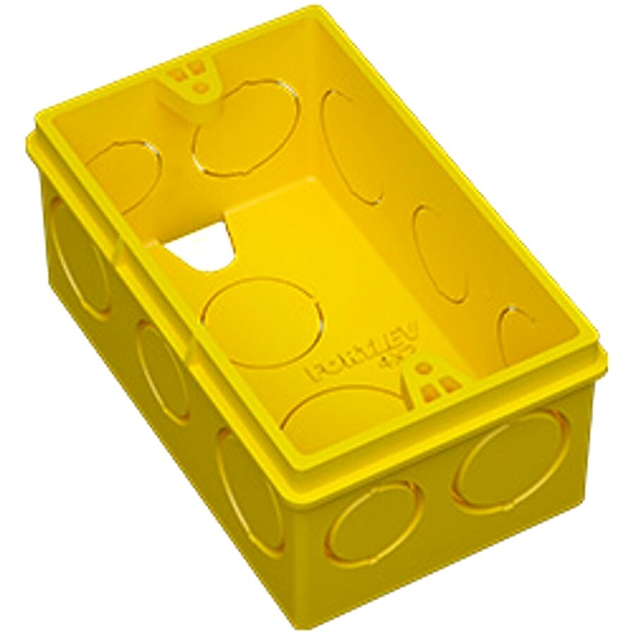 Caixa de Luz Retangular 4x2  pvc Amarelo Antichama - Fortlev