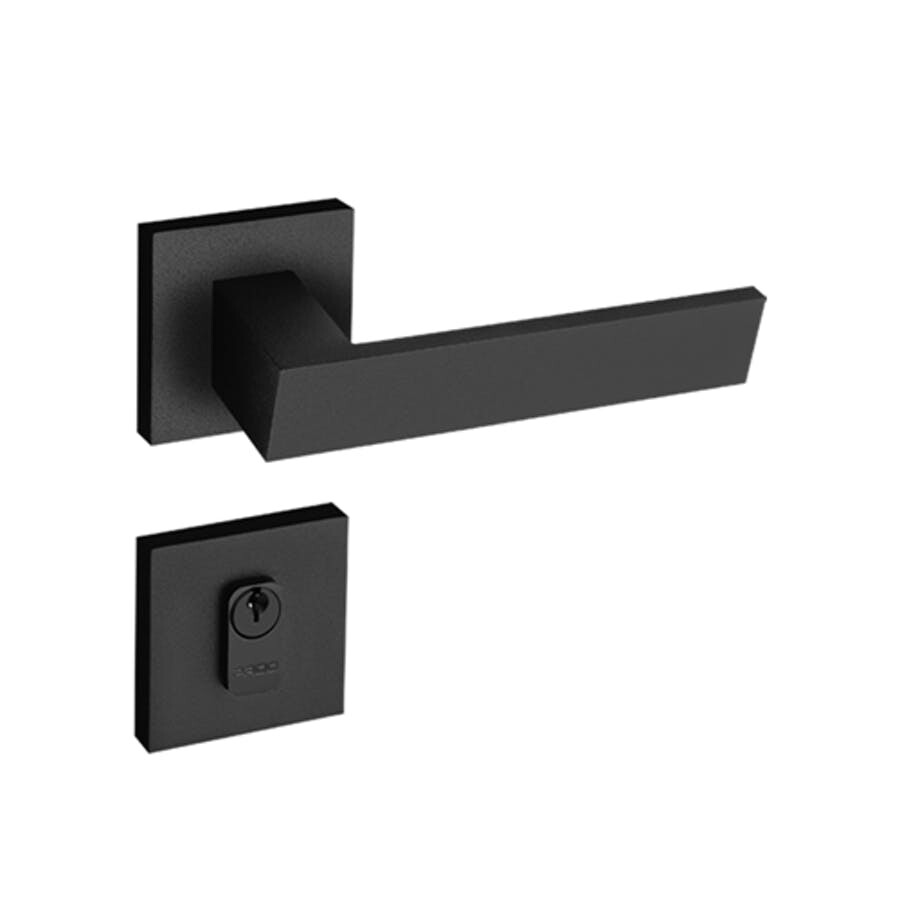 Fechadura com Roseta Quadrada Beethoven Preto Textura - Pado