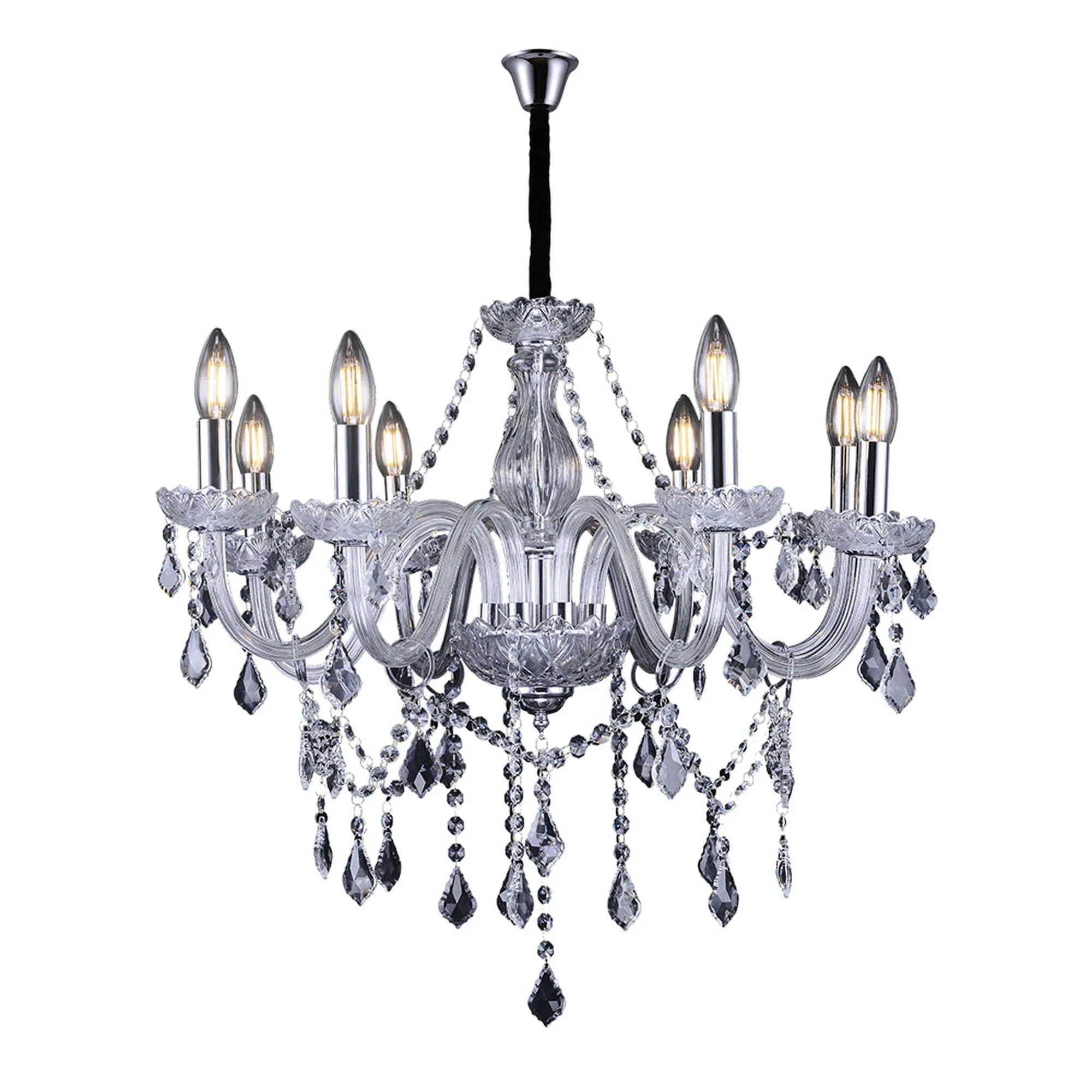Lustre de Cristal Taschibra Glam Transparente 8xe14