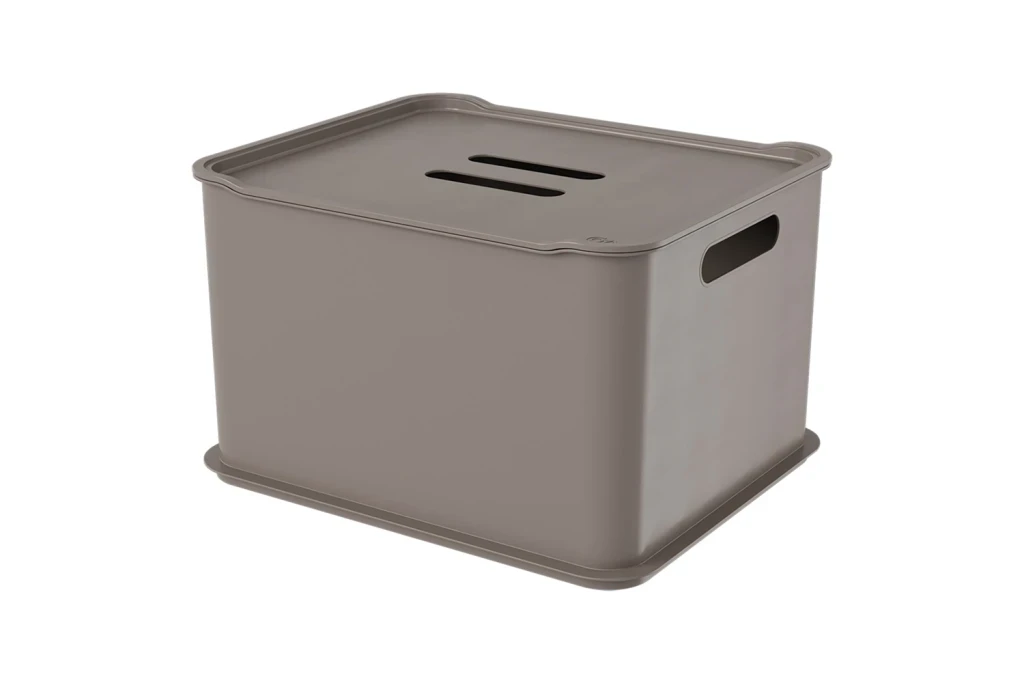 Cesta com Tampa Polipropileno Fit Ultra Warm Gray